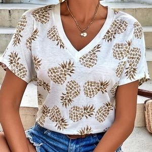 Pineapple V-Neck T-shirt